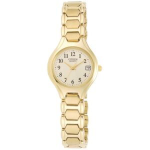 Citizen EU2252-56P Women's Quartz Watch with champagne dial and gold-tone stainless steel bracelet