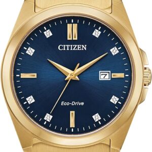 Citizen BM7103-51L Corso Eco-Drive Men's Watch with blue dial and diamond hour markers