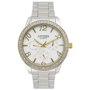 Citizen ED8124-53A Eco-Drive Women's Watch with white dial and Swarovski crystal hour markers