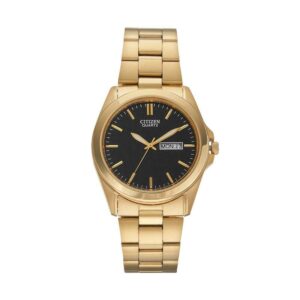 Citizen BF0582‑51F Men’s Gold‑Tone Quartz Watch – Black Dial & Day/Date