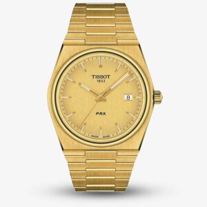 Tissot PRX T137.410.33.021.00 gold PVD men's watch with champagne dial