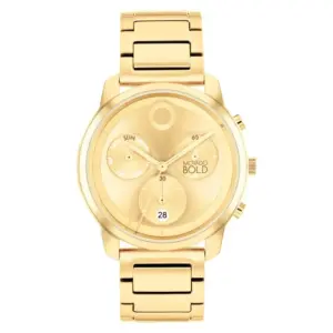 Movado Trend Element 42 mm gold PVD chronograph watch
