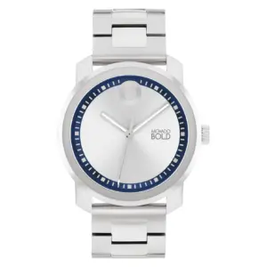 Movado Trend Propel 43mm stainless steel watch with silver Museum dial
