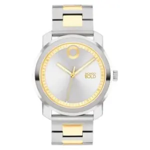 Movado Trend Propel 43 mm two-tone watch with silver Museum dial