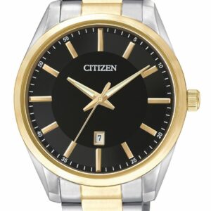 Citizen BI1034-52E men’s stainless steel analog watch with black dial and red accents