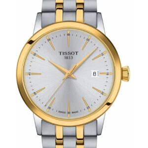 Tissot Classic Dream T129.410.22.031.00 two‑tone men's watch with silver sunray dial