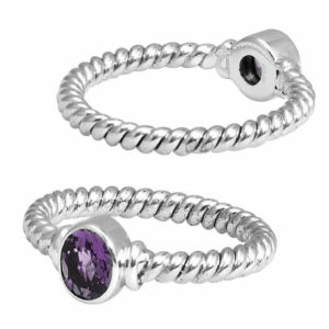 Sterling silver ring with amethyst gemstone – SR-5364-AM