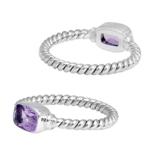 Sterling silver ring with amethyst gemstone – SR-5360-AM