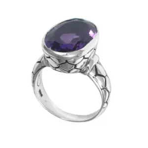 Sterling silver ring with amethyst quartz – AR-6026-AM