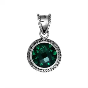 Sterling silver pendant with green quartz – AP-6089-GQ