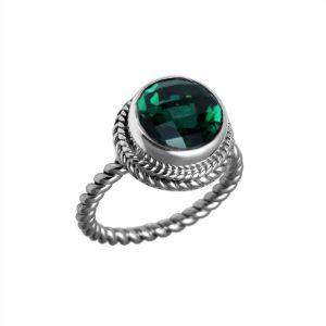 Sterling silver ring with green quartz gemstone – AR-6089-GQ