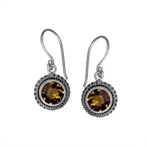Sterling silver earrings with citrine quartz – AE-6089-CT