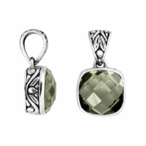 Sterling silver pendant with green amethyst quartz – AP-8004-GAM