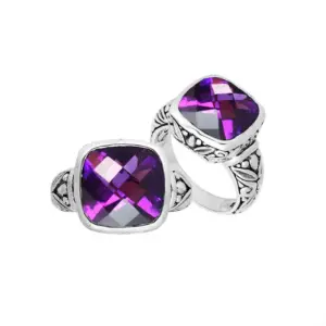 Sterling silver ring with amethyst quartz – AR-8004-AM