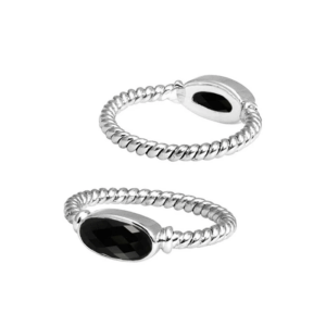Sterling silver ring with black onyx gemstone – SR-5362-OX