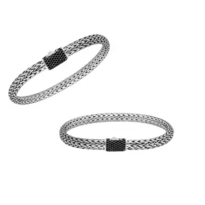 Sterling silver bracelet with black cubic zirconia – AB-1122-CZB