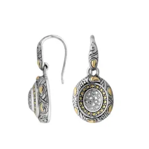 Sterling silver earrings with 18K gold and diamonds – AEG-8049-DY
