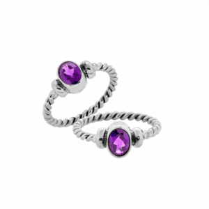 Sterling silver ring with amethyst gemstone – AR-1105-AM