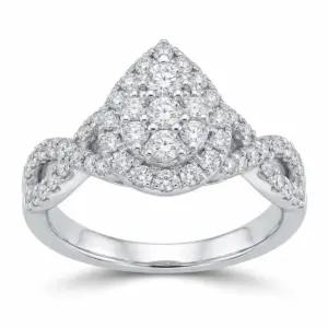 White 14k Diamond Ring With   1.00tw Round Shape Diamond