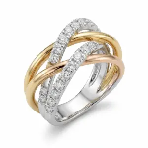 Two Tone 14k Diamond Ring With 1.58tw Round Shape Diamond