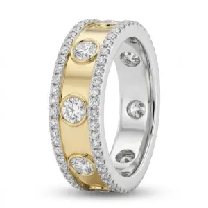 Two Tone 14k Diamond Ring With 0.87tw Round Shape Diamond
