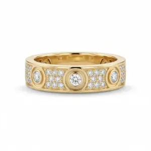 Two Tone 14k Diamond Ring With 0.44tw Round Shape Diamond