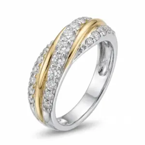 Two Tone 14k Diamond Ring With 0.86tw Round Shape Diamond