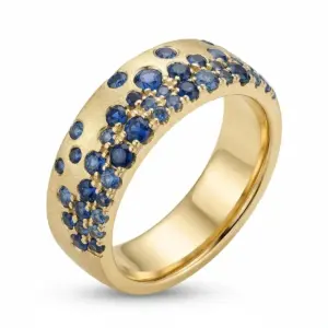 Yellow 14k Sapphire Ring With   1.11tw Round Shape Sapphire