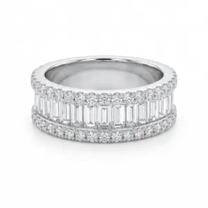 White 18k Diamond Ring With   0.46tw Round Shape Diamond and   0.55tw Round Shape Diamond