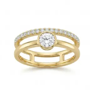 Yellow 14k Diamond Ring With   0.54tw Round Shape Diamond