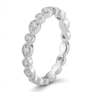 White 14k Bujukan Collection Gabriel Ring With 0.18tw Round Shape Diamond