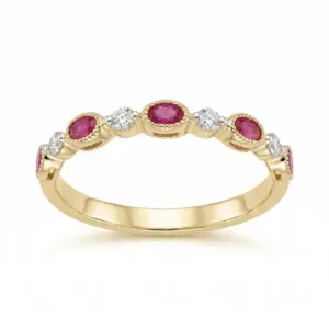 Yellow 14k Ruby Ring 0.46tw